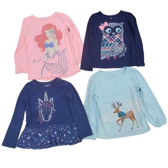 Size 4 Long Sleeved Graphic Top Bundle - Picture 2 of 16